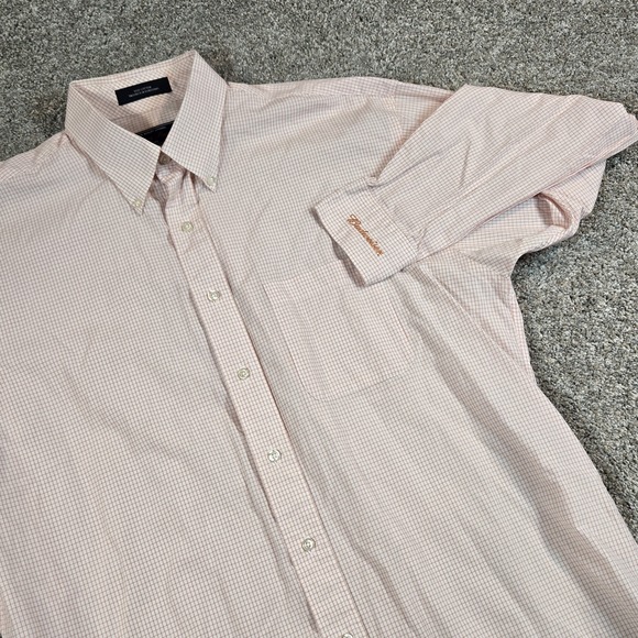 Anheuser-Busch Other - Anheuser Bush Budweiser Mens Sise L Orange Checked Button Down‎ Dress Shirt